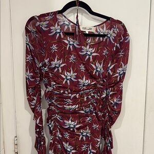 Diane Von Furstenberg Burgundy Floral Dress